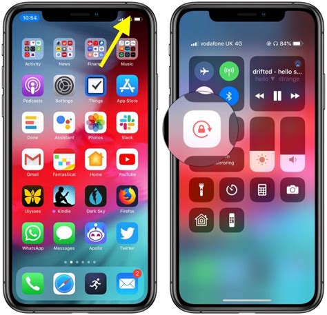 QUICK ANSWER. To rotate the screen on the iPhone, swipe down from the top-right of the screen to open Control Center. Find the icon that has a circular arrow and a padlock in it and tap it. This ...